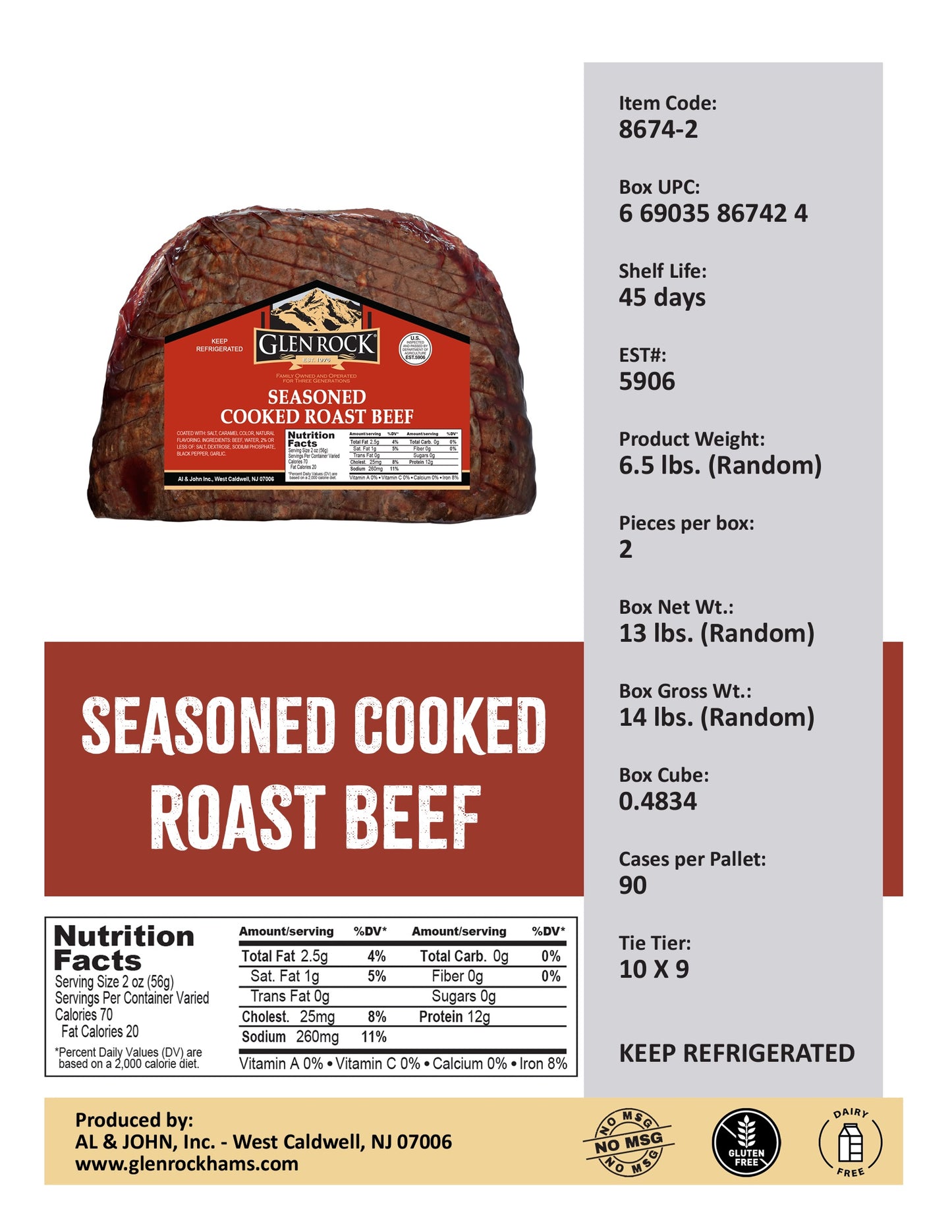 Seasoned Cooked Roast Beef