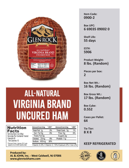 All Natural Virginia Brand Uncured Ham