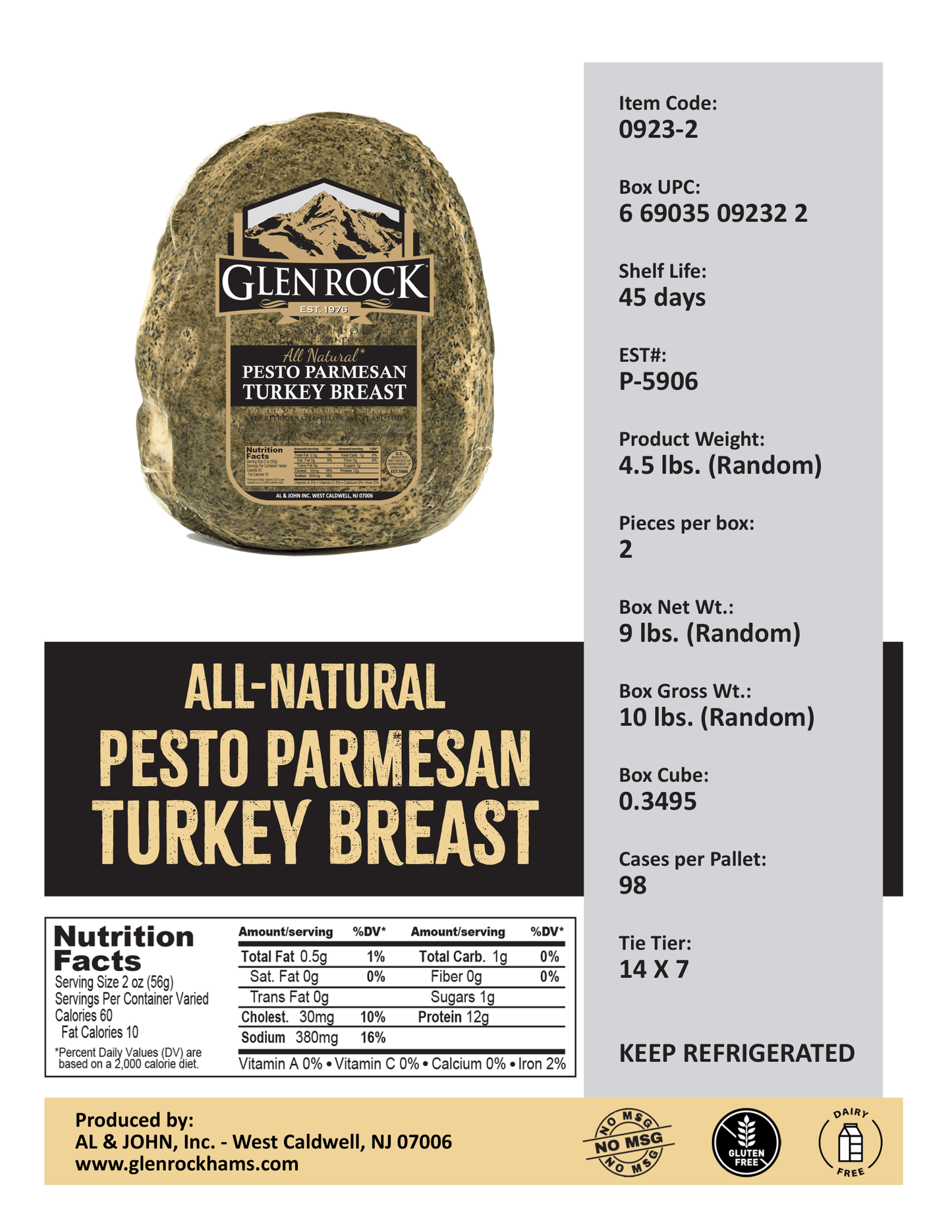 All Natural Pesto Parmesan Turkey Breast