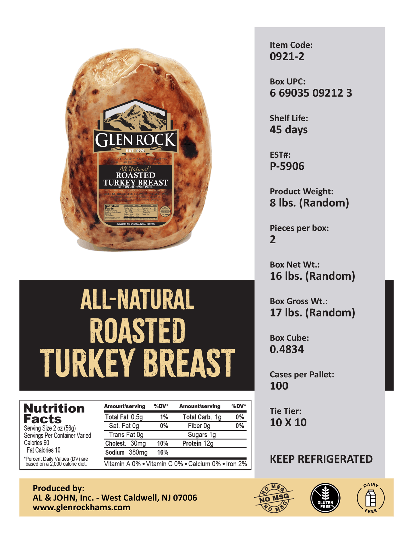 All Natural Roasted Turkey Breast
