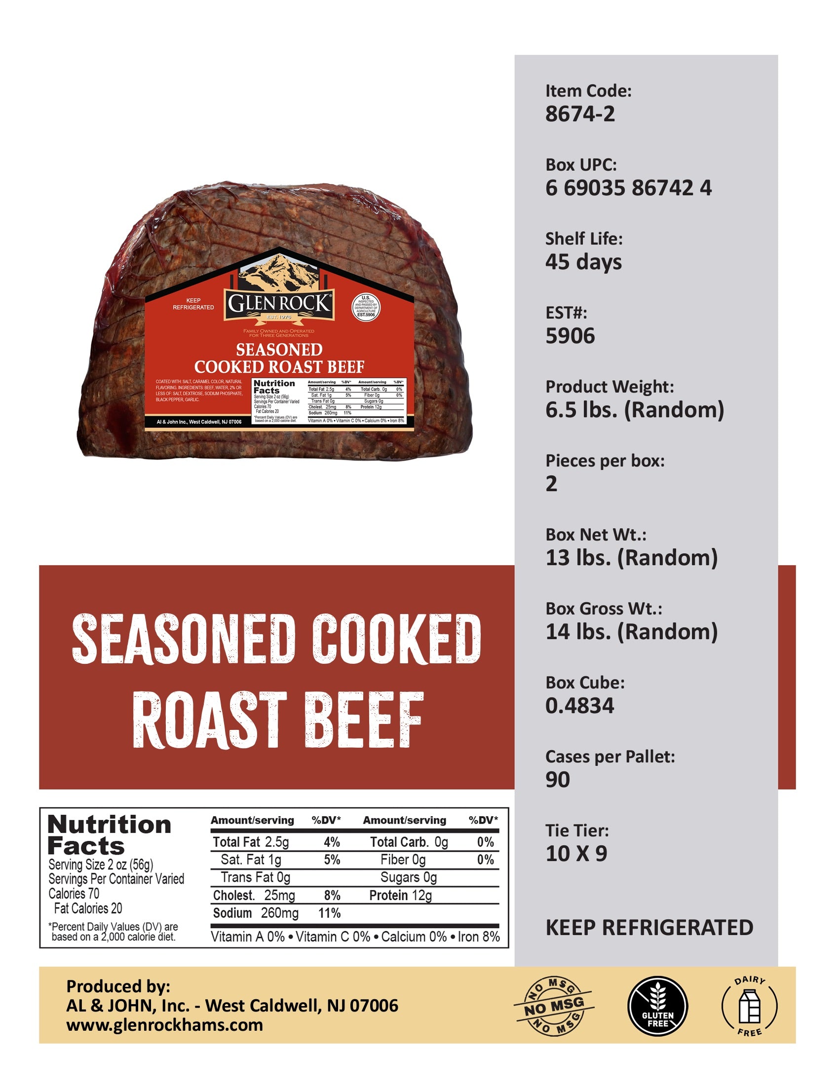 Seasoned Cooked Roast Beef – Glen Rock Hams